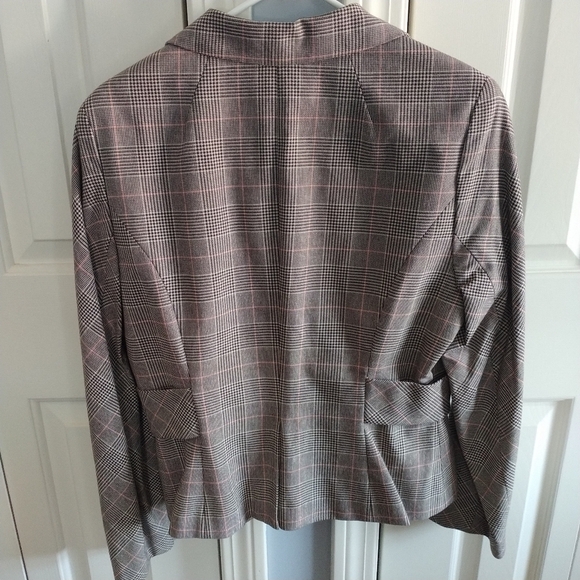 Phoebe Couture Brown Plaid Two Button Blazer Jacket 12 - Picture 6 of 13